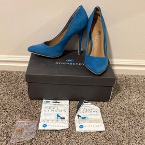 Blue Suede Women's Heels